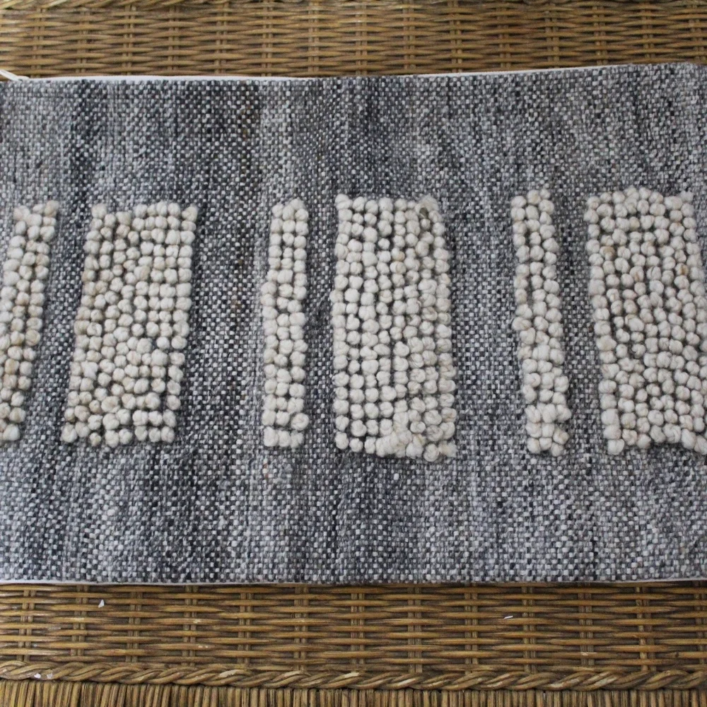 Williams Sonoma. Textured Gray & Ivory Woven Pillow Cover. Set of 2. Sq./Lumbar